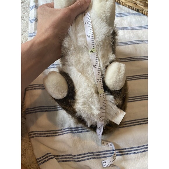 Unknown Cat Stuffed Animal Plush Fluffy Tail Brown White 10" - Picture 9 of 12